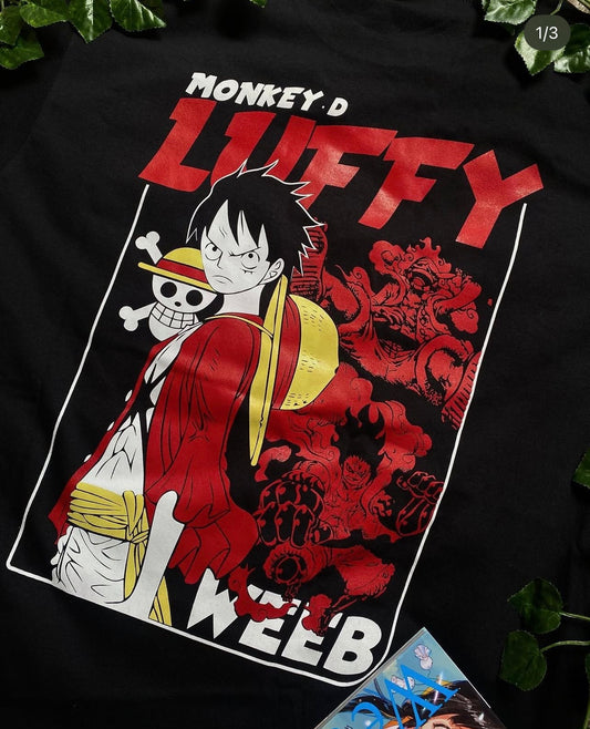 Playera luffy estampado adelante y atrás